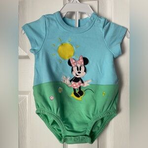 Minnie Mouse Blue and Green Bodysuit